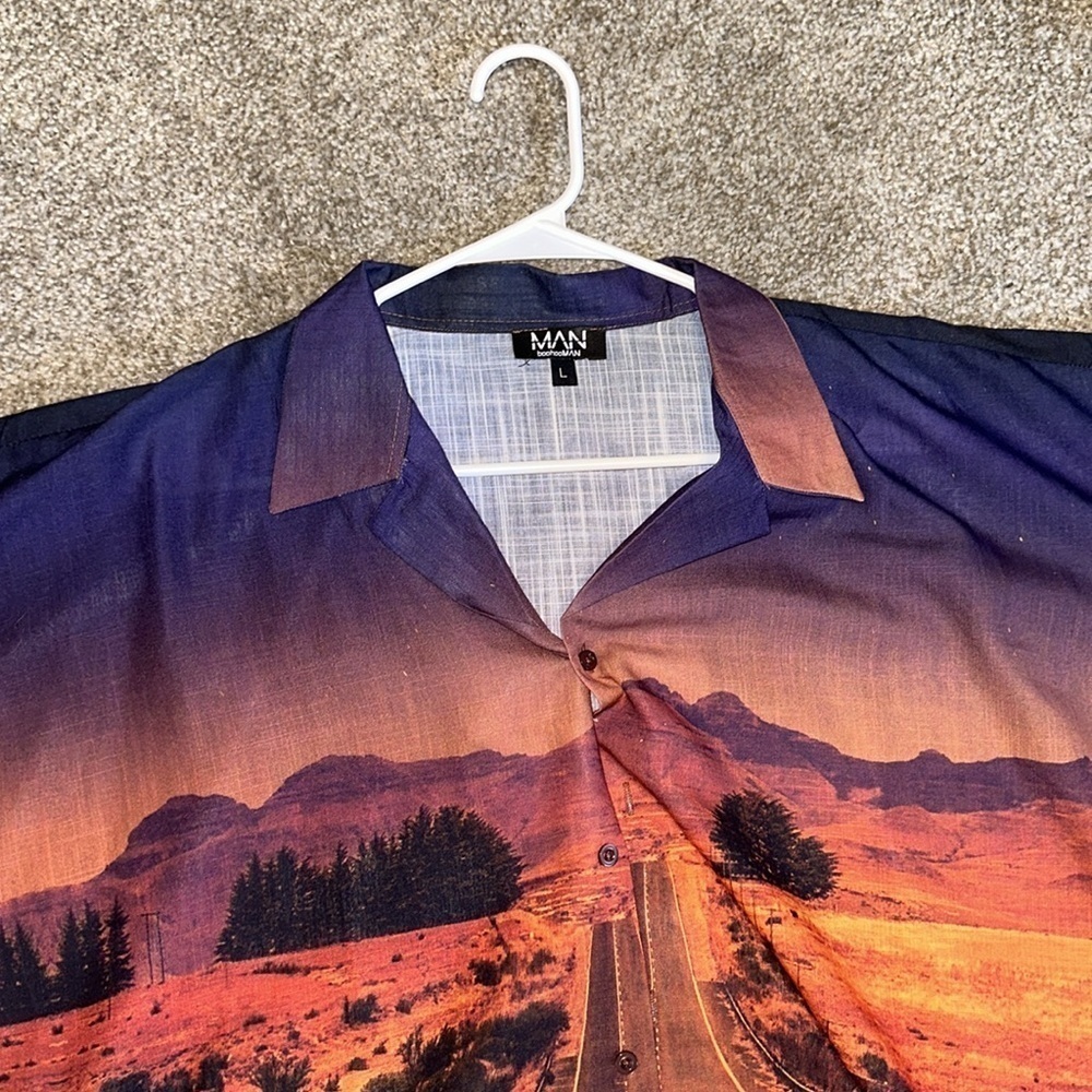 Boohooman casual button down with matching shorts - Picture 2 of 4